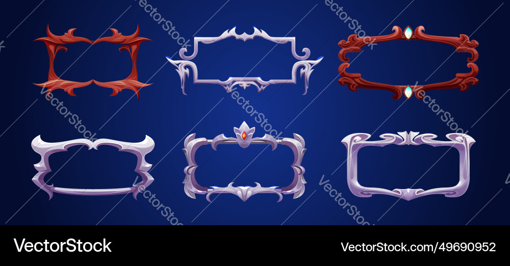 Medieval game rank frames set Medieval game rank frames set vector image