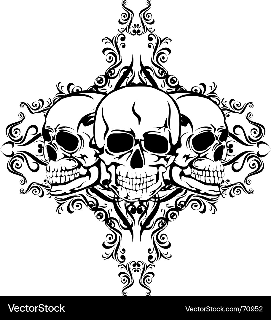 Ornate Skull Ornament vector image