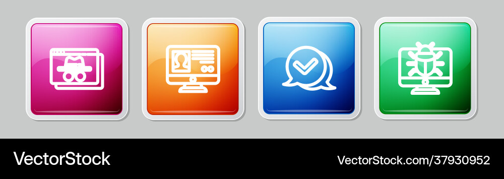 Set line browser incognito window create account Set line browser incognito window create account vector image