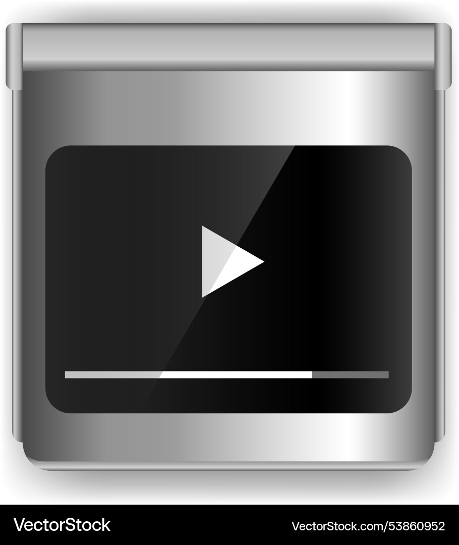 Sleek smartphone video player interface with play vector image