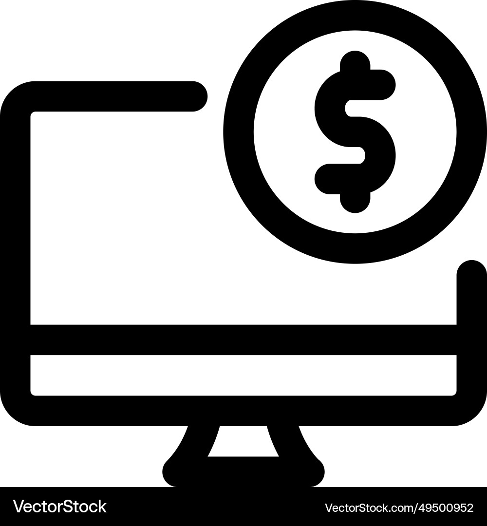 Software for processing payments installed vector image