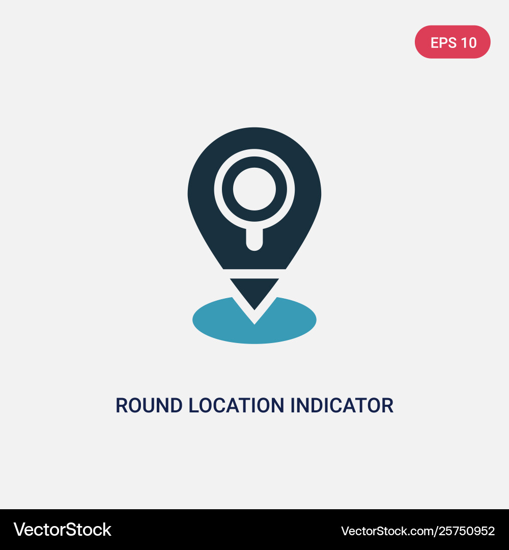 Two color round location indicator icon from user vector image