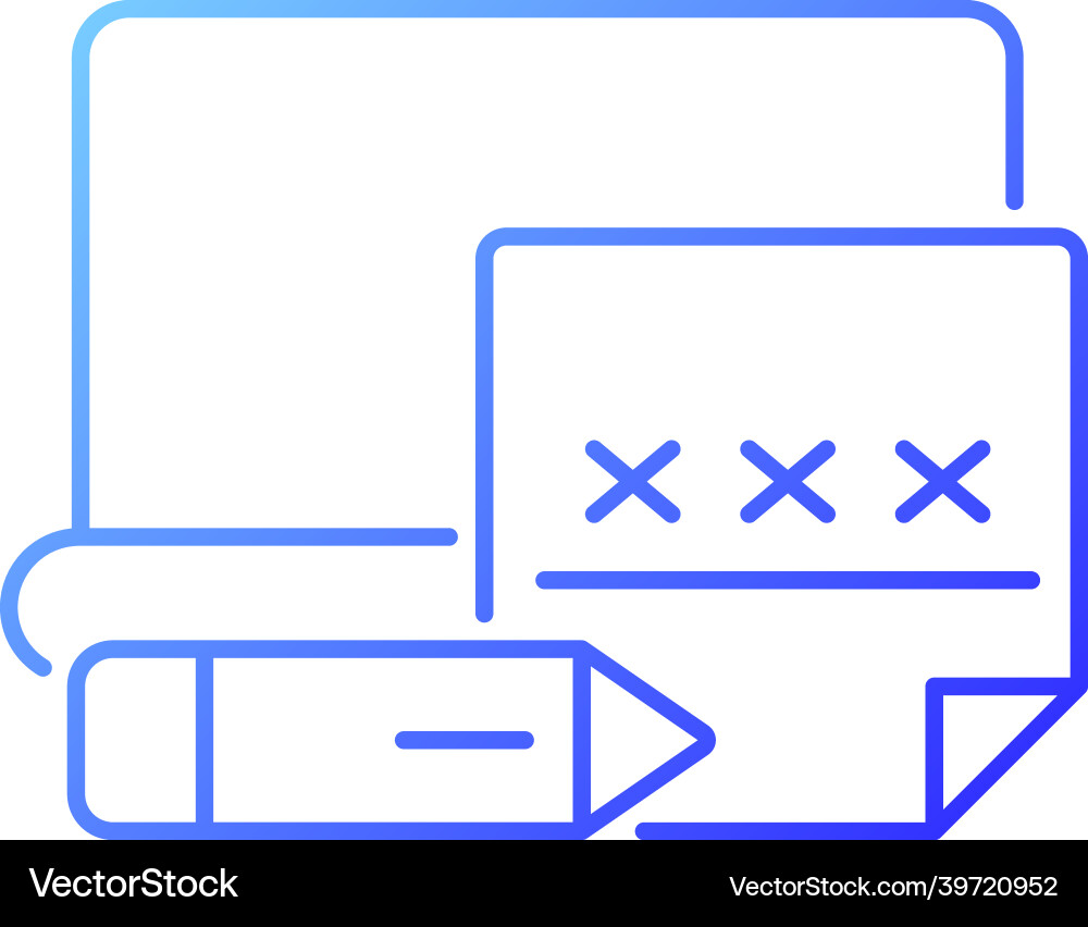 Using post it to remember password gradient Using post it to remember password gradient vector image