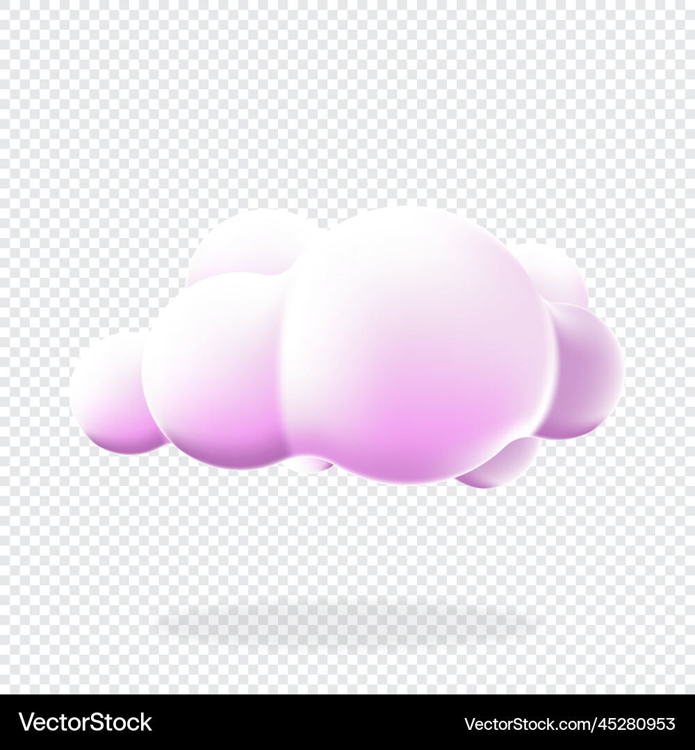 3d cloud isolated background render soft round 3d cloud isolated background render soft round vector image