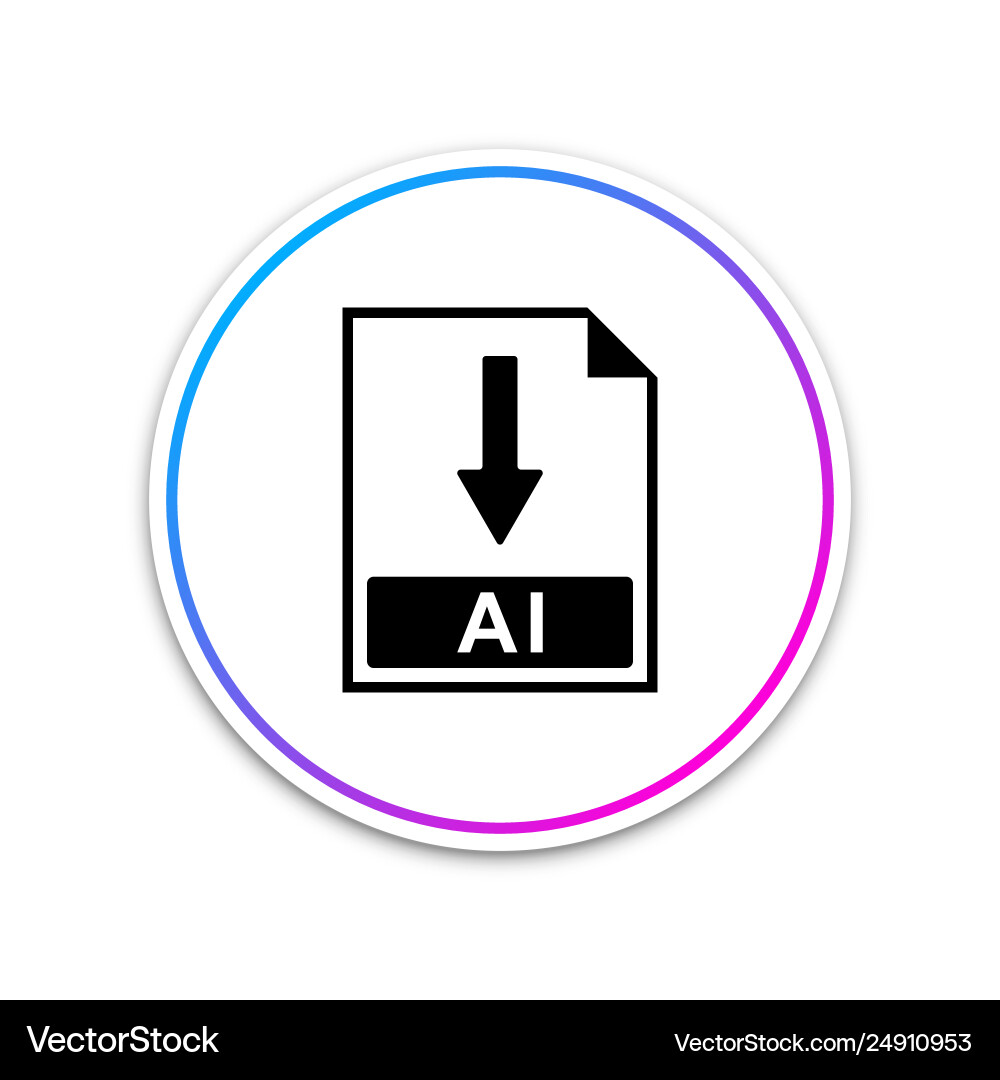 Ai file document icon download button Ai file document icon download button vector image