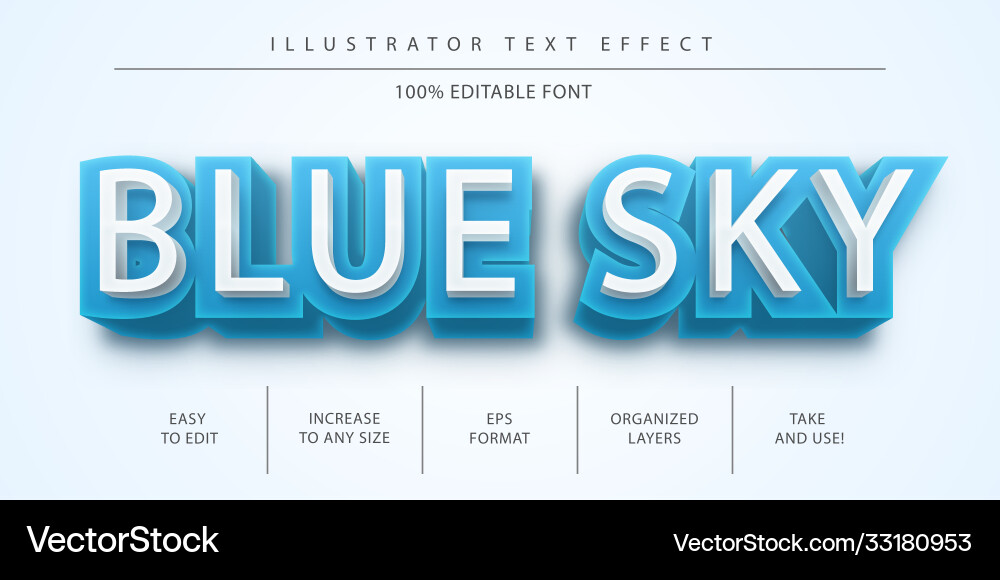 Editable text style effect typography template vector image