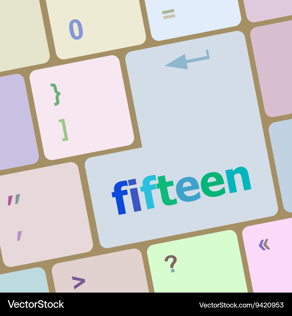 Fifteen button on computer pc keyboard key Vector Image