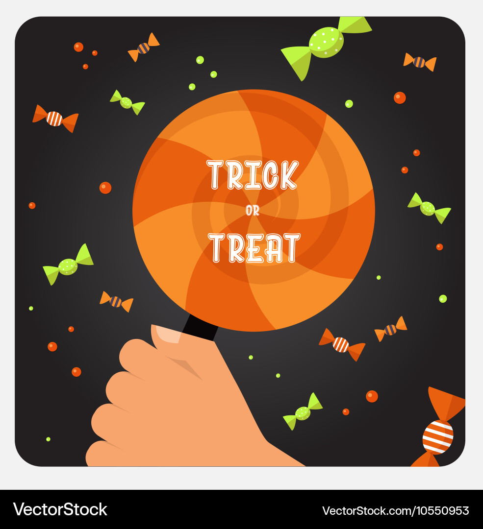 Halloween trick or treat card design Vector Image