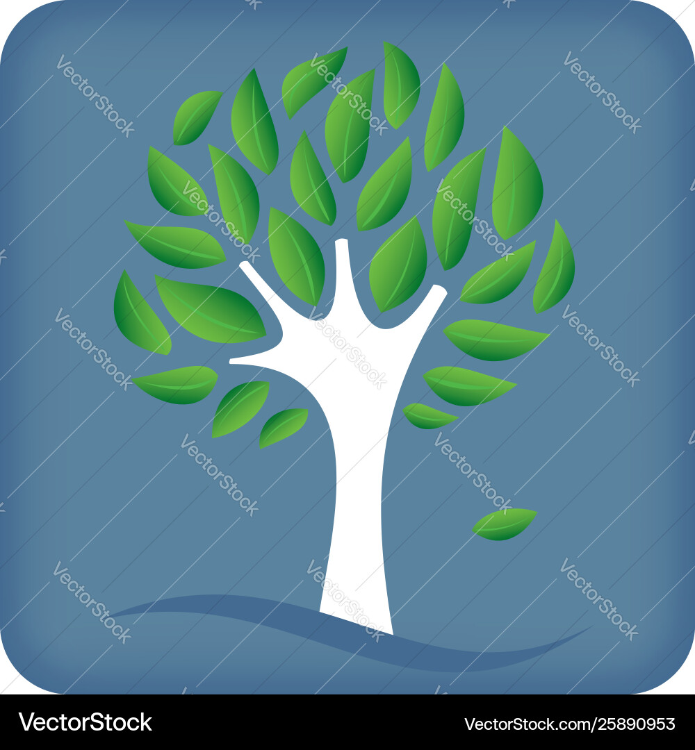 Leaf tree with flame leaves simple style vector image