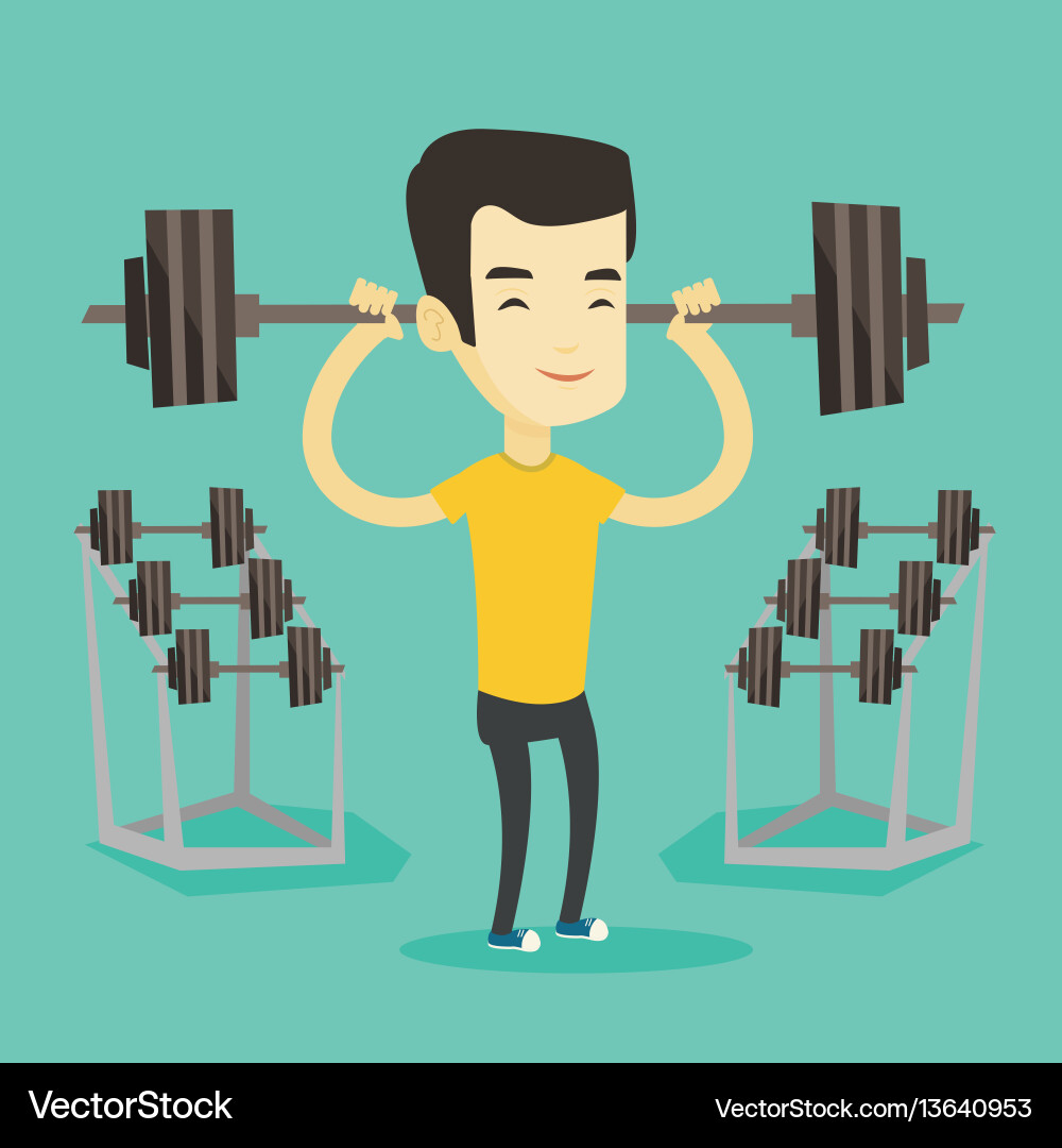 Man lifting barbell Royalty Free Vector Image - VectorStock