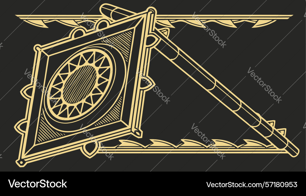 Ornamental frame with abstract geometric pattern vector image
