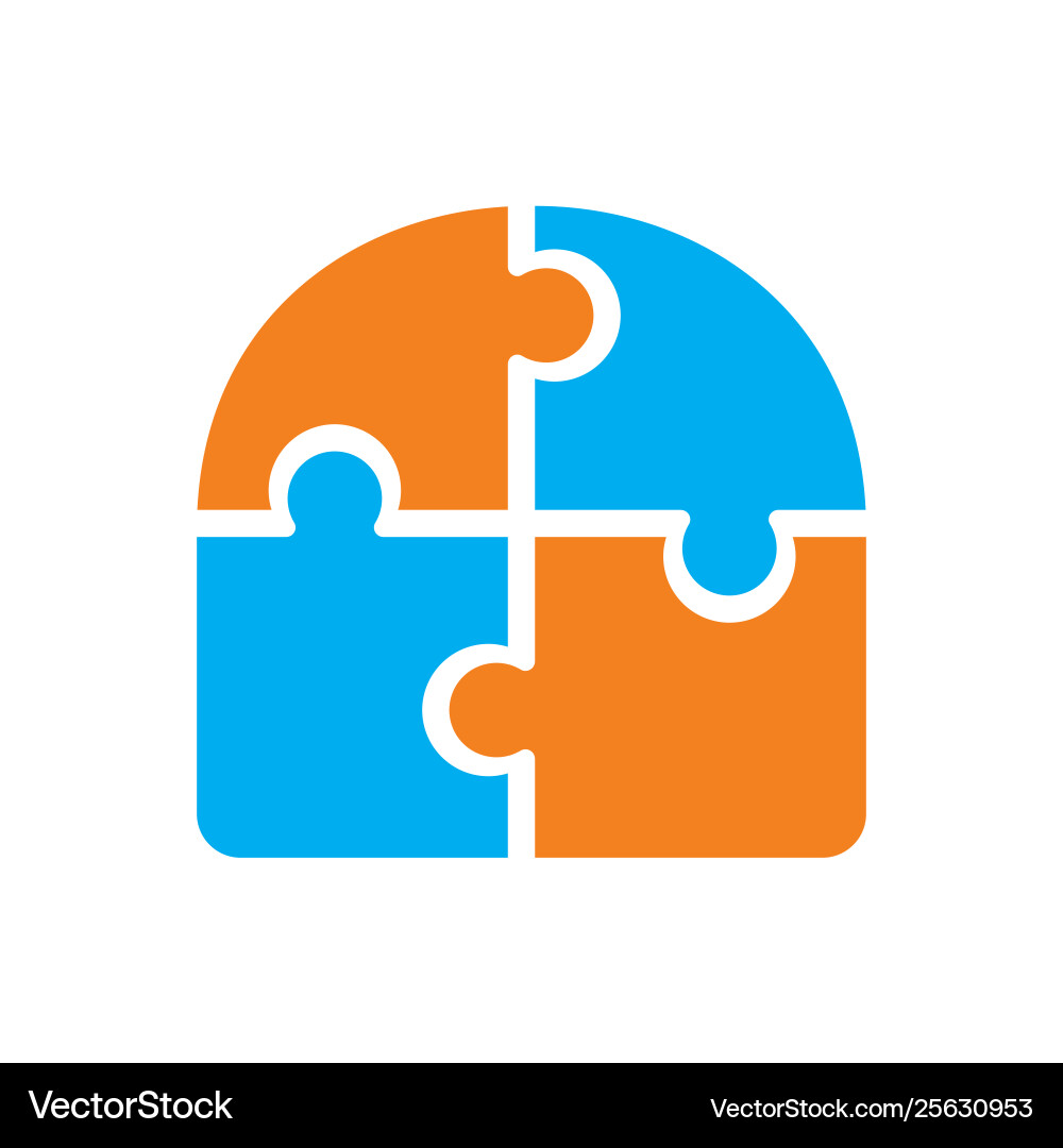 Puzzle icon on background for graphic and web Puzzle icon on background for graphic and web Vector Image