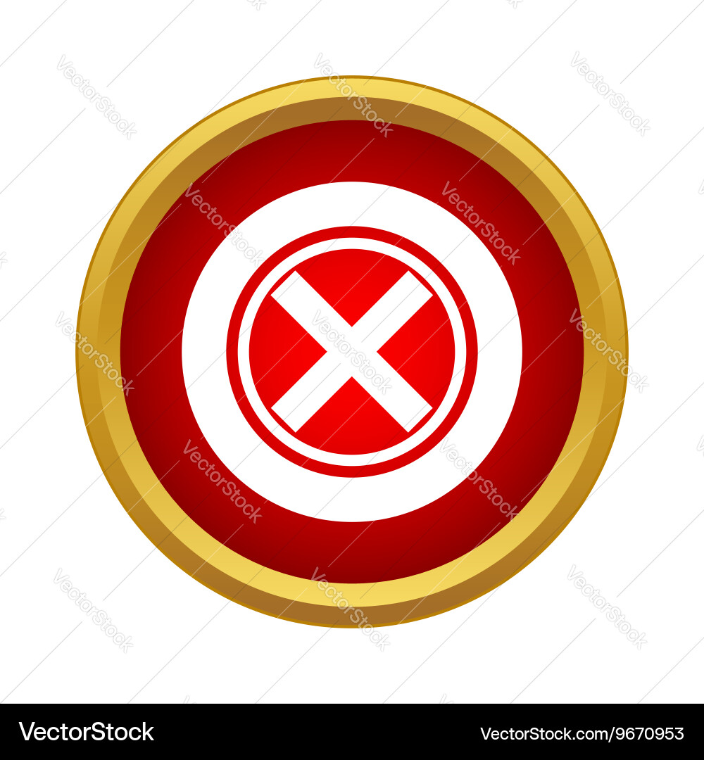 Red cross check mark icon simple style Vector Image