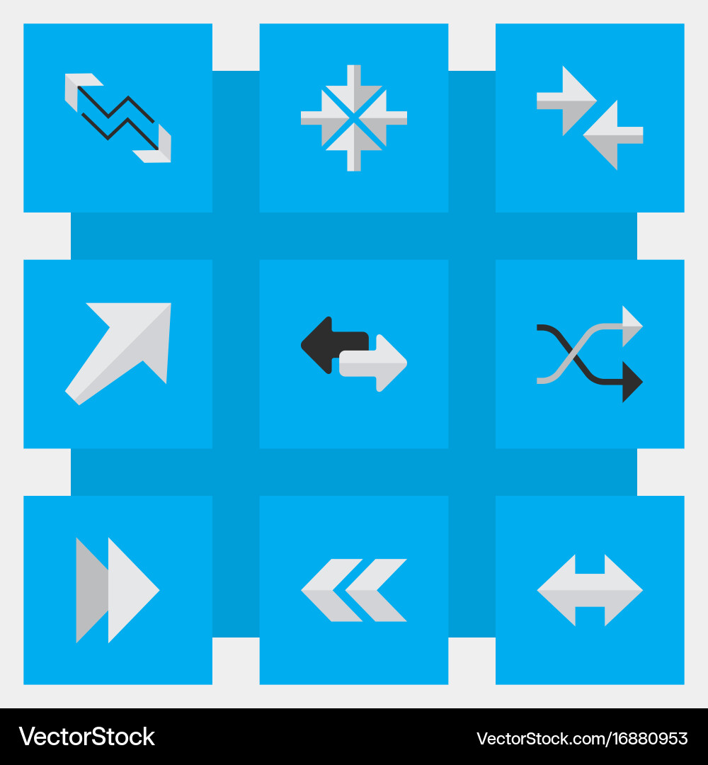 Set of simple arrows icons vector image