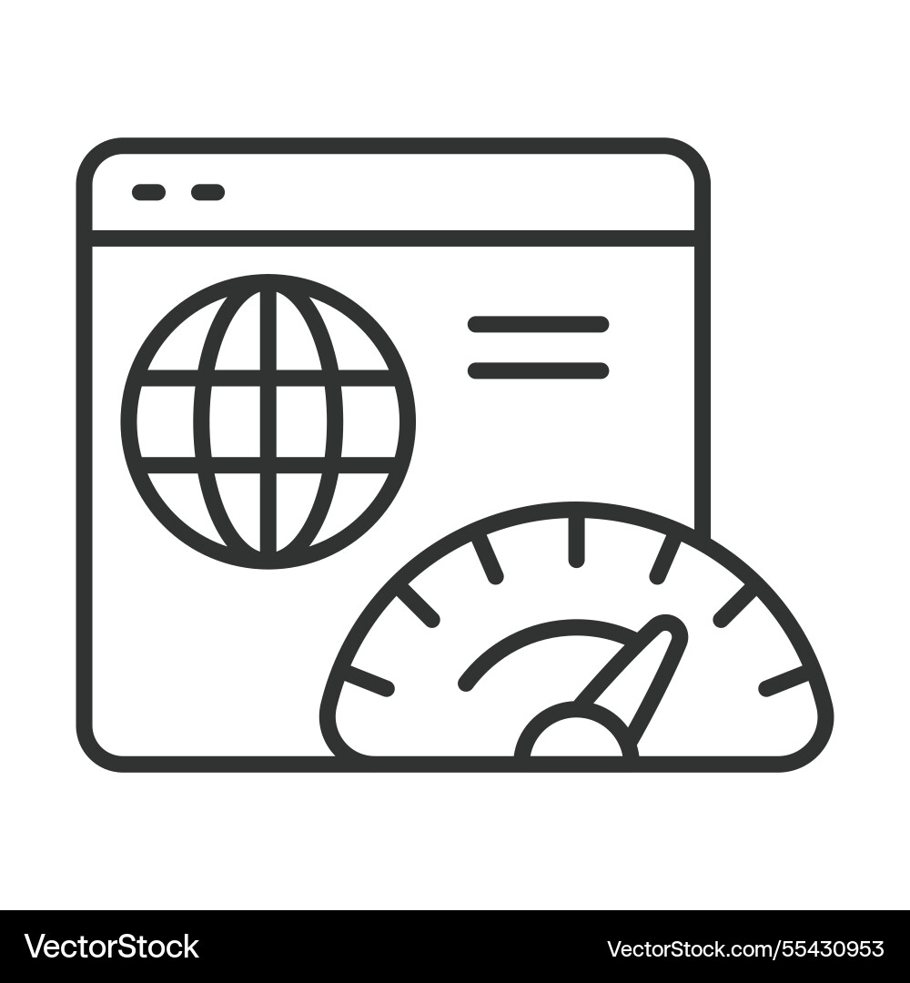 Speed browsing icon in line design fast internet Speed browsing icon in line design fast internet vector image