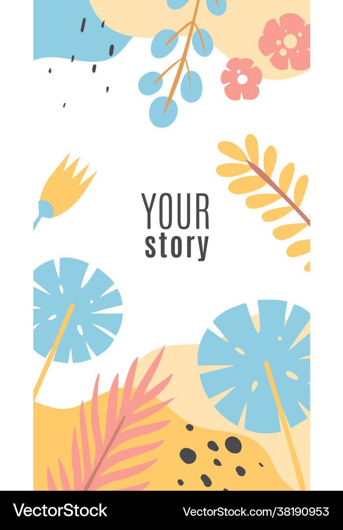 Stories with leaves tropical botanical background Stories with leaves tropical botanical background vector image