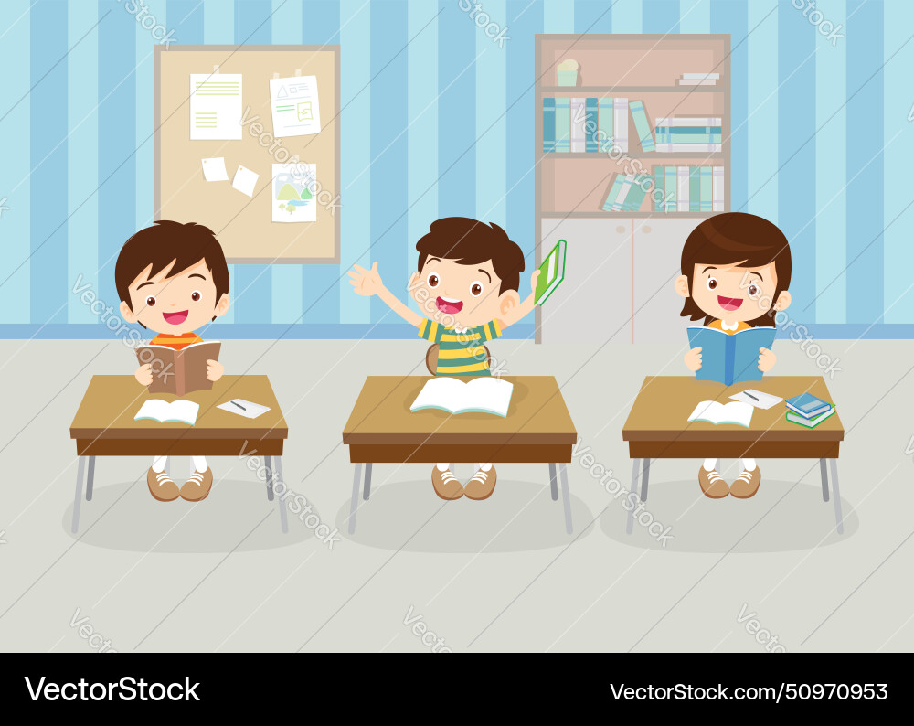 Students and teacher in classroom Students and teacher in classroom vector image