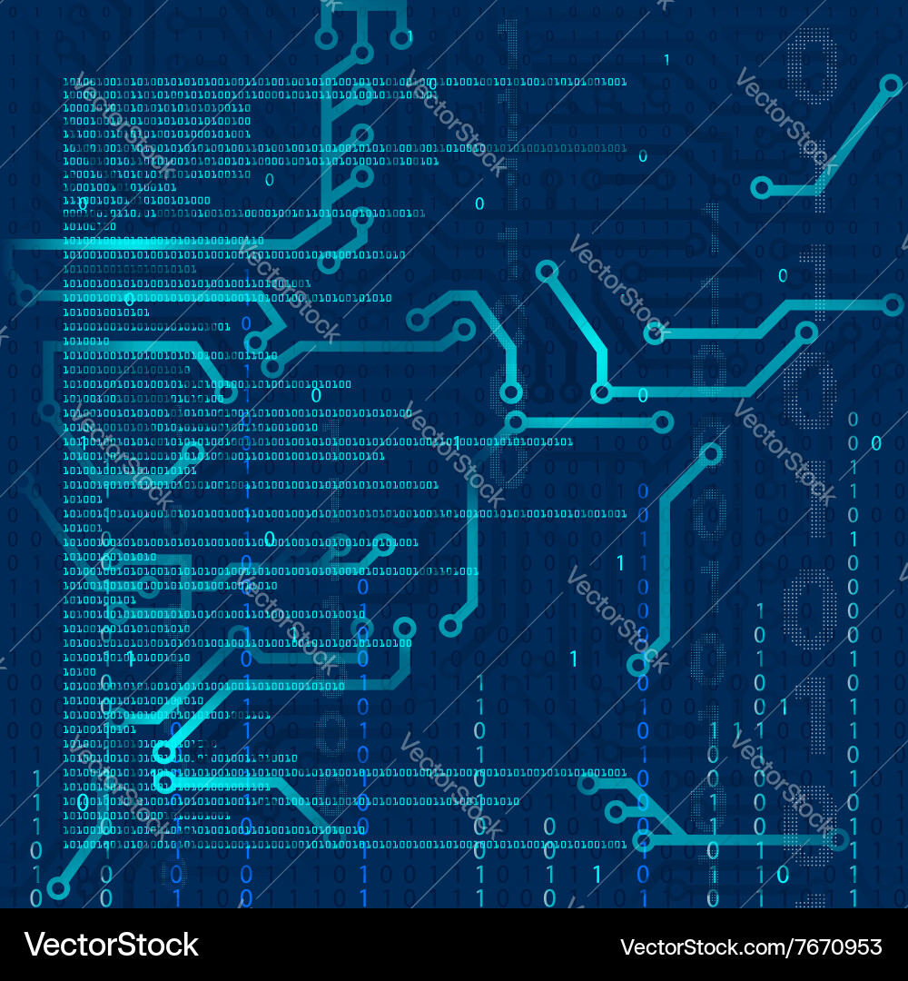 Tech Circuit Background Vector Image