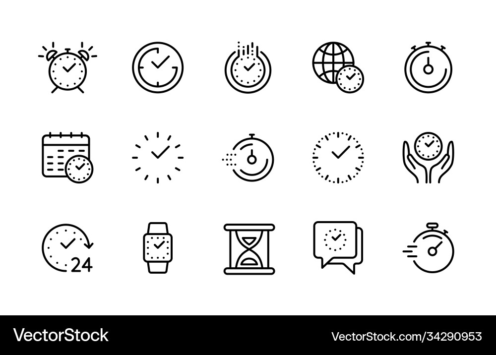 Time management and clock linear Time management and clock linear Vector Image