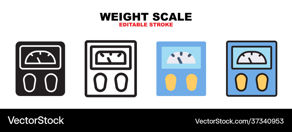 Weight scale icon set with different styles Weight scale icon set with different styles vector image