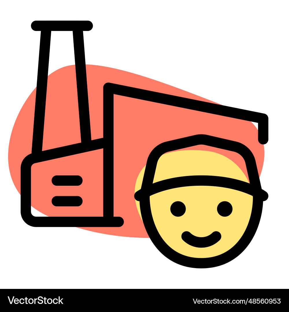 Worker handling a machines in factory vector image