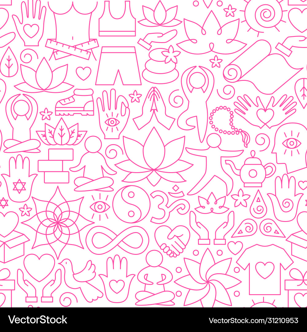 Yoga Pattern Graphics Yoga line seamless pattern Royalty Free Vector Image