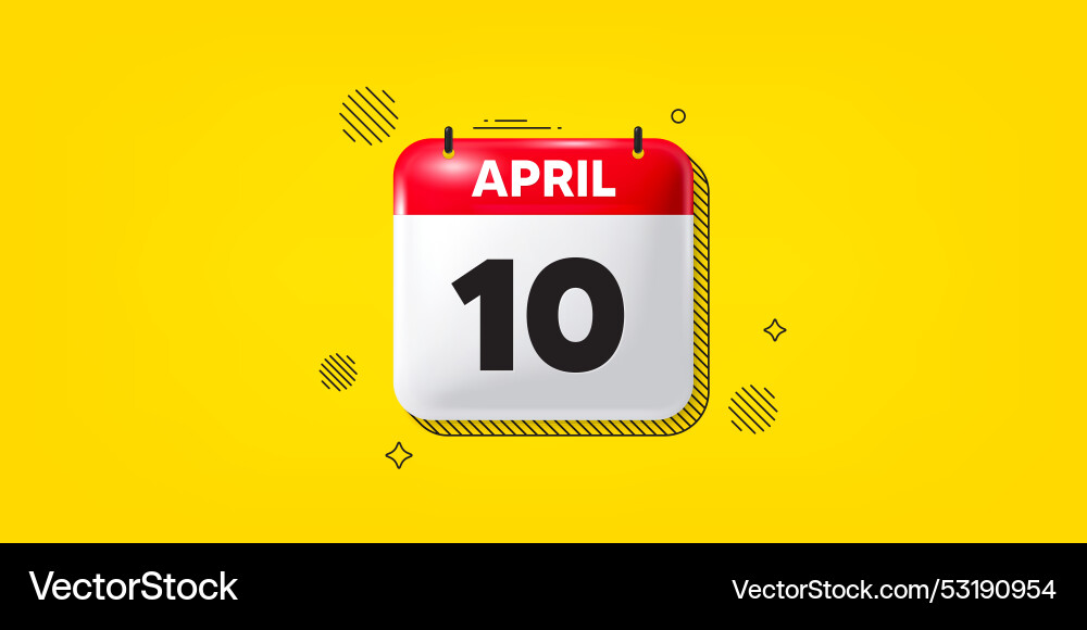 10th day of the month icon event schedule date vector image