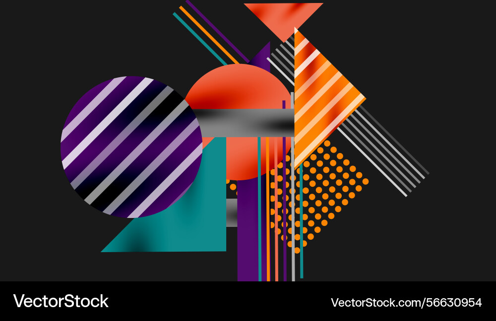 Abstract geometric composition shapes overlap Vector Image