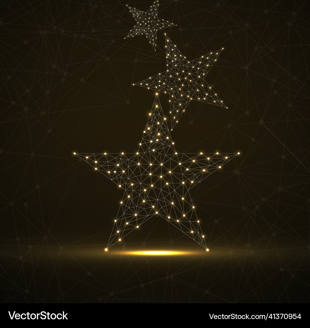 Abstract glowing stars with polygon line and dots Abstract glowing stars with polygon line and dots Vector Image