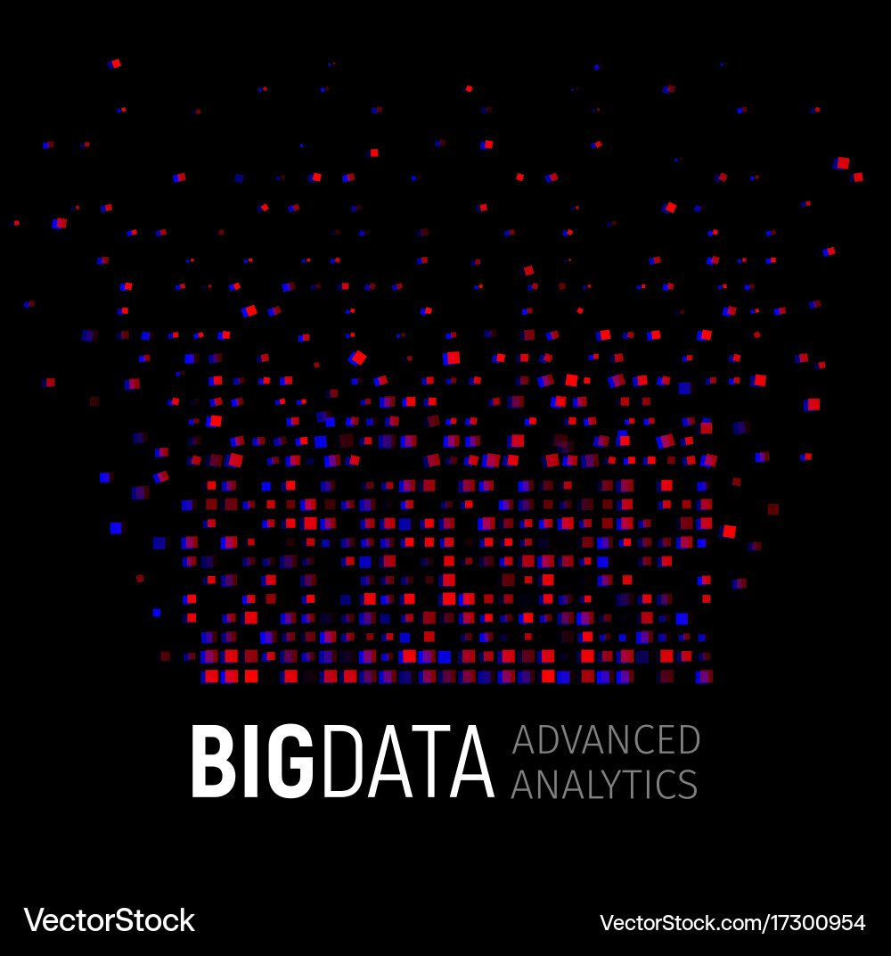Big data abstract visualization lines vector image