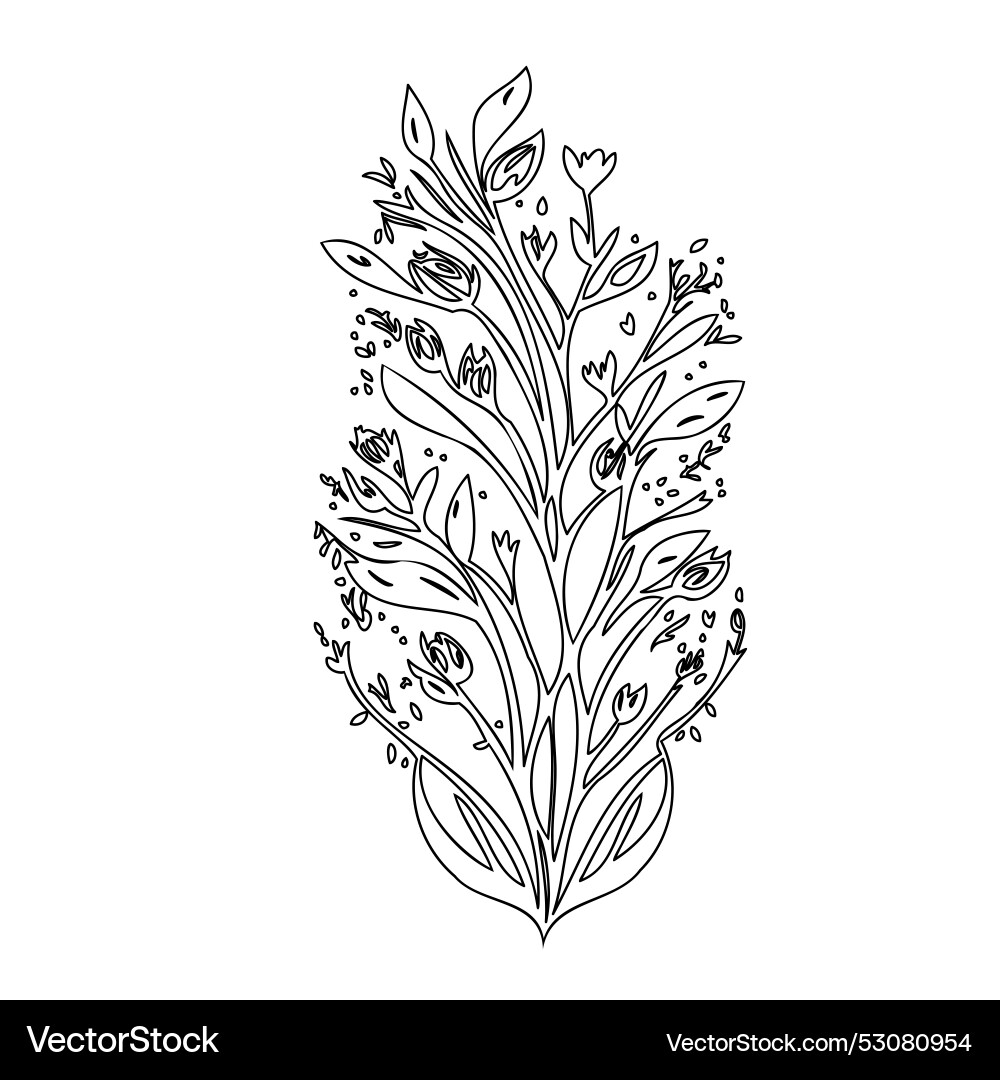 Bleeding heart flower plant sketch outline Vector Image