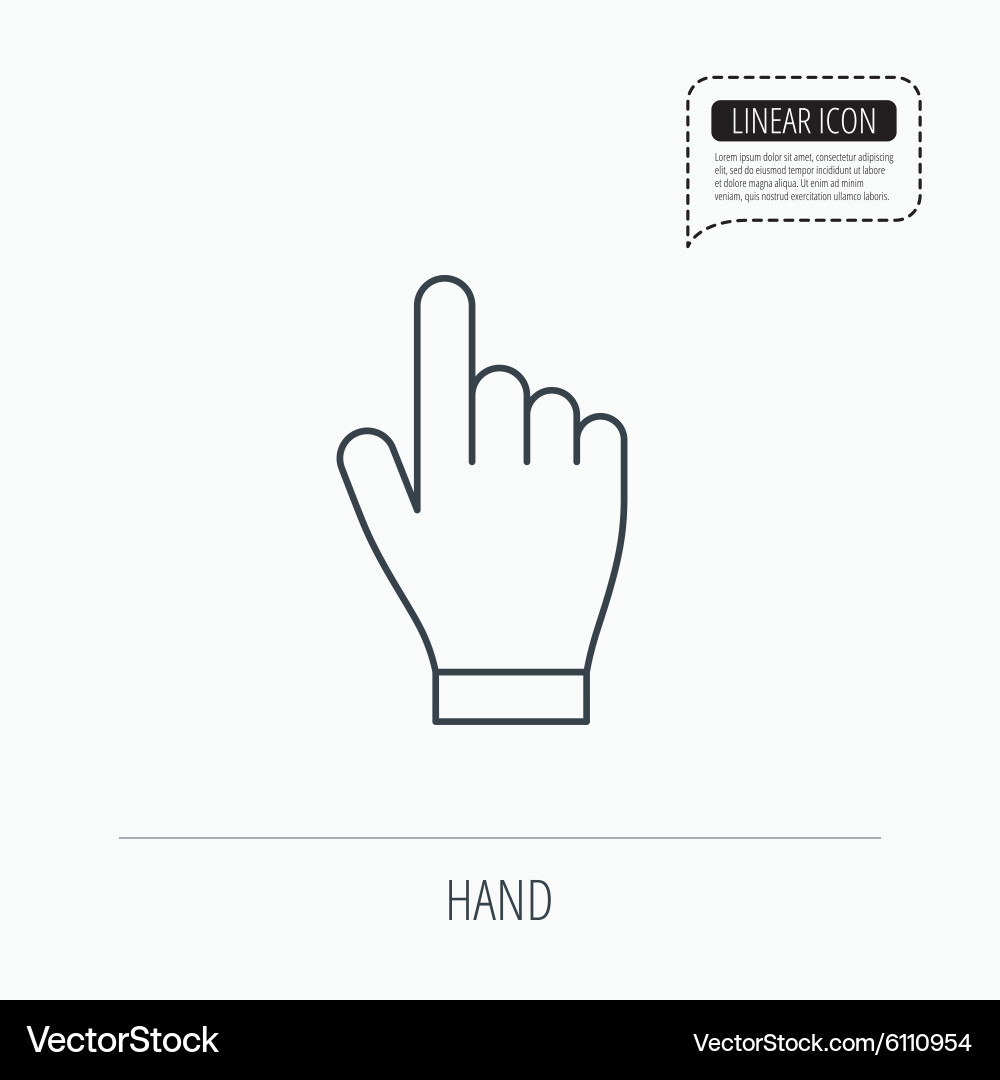 Click hand icon press or push pointer sign Vector Image