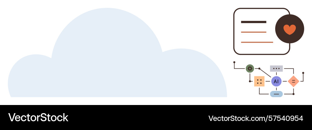 Cloud technology with ai integration and user Cloud technology with ai integration and user vector image