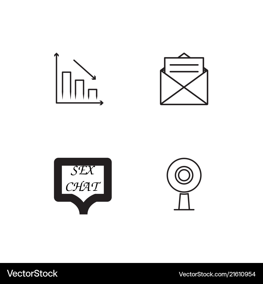 Communication linear icons set simple outline vector image