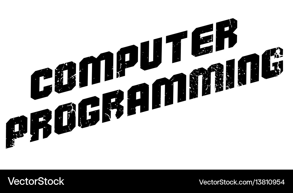 Computer programming rubber stamp vector image
