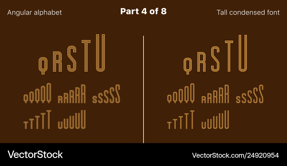 Condensed outlined sans serif font angular set Condensed outlined sans serif font angular set vector image
