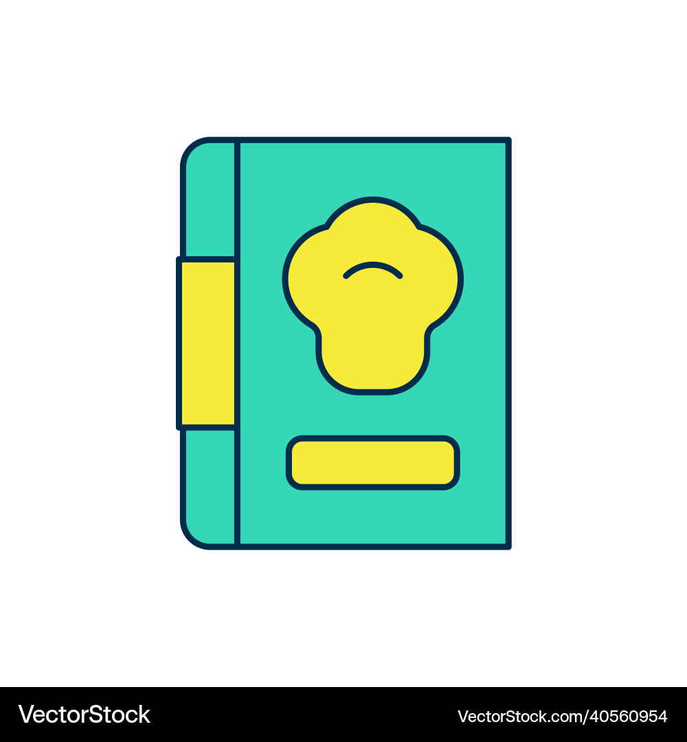Filled outline cookbook icon isolated on white Vector Image