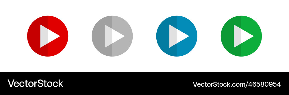 Flat design round play button icon set Flat design round play button icon set vector image