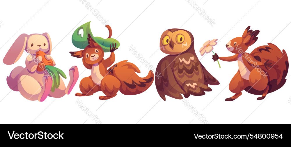 Forest animal characters set Forest animal characters set vector image