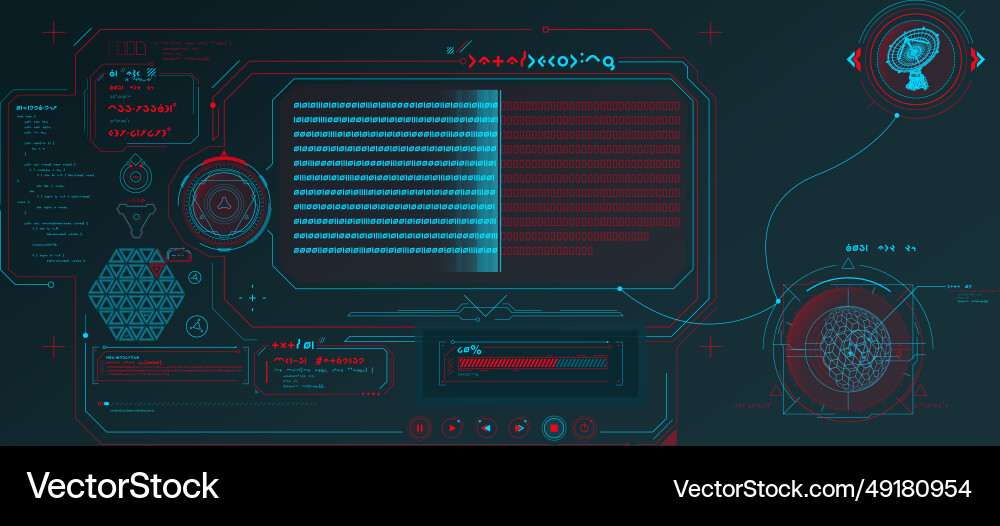 Futuristic hud design of sci-fi data Vector Image