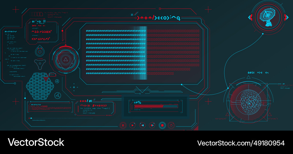 Futuristic hud design of sci-fi data vector image