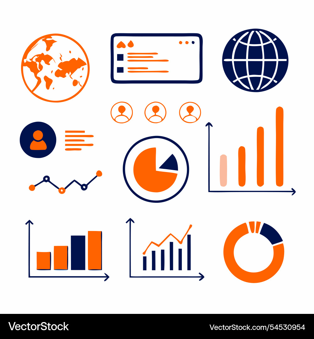 Global data analysis and insights for business Global data analysis and insights for business vector image
