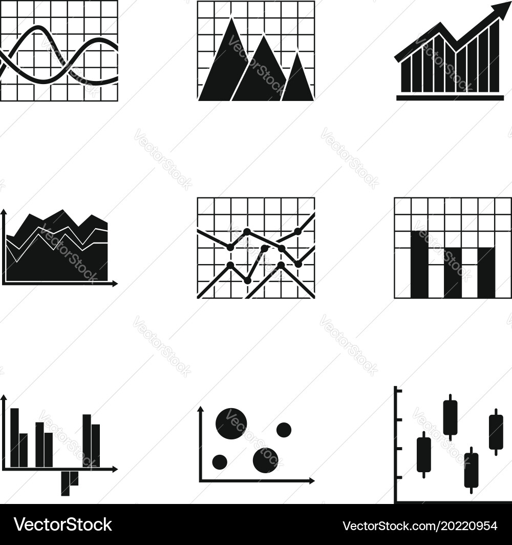 Infographic icons set simple style vector image