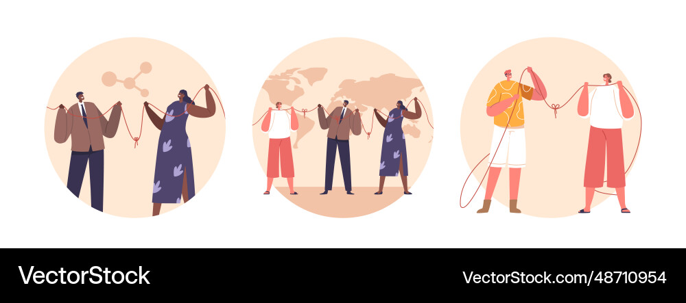Isolated round icons with diverse characters Isolated round icons with diverse characters Vector Image