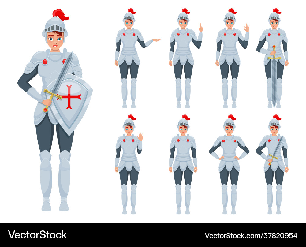 Knight woman design isolated on white background vector image