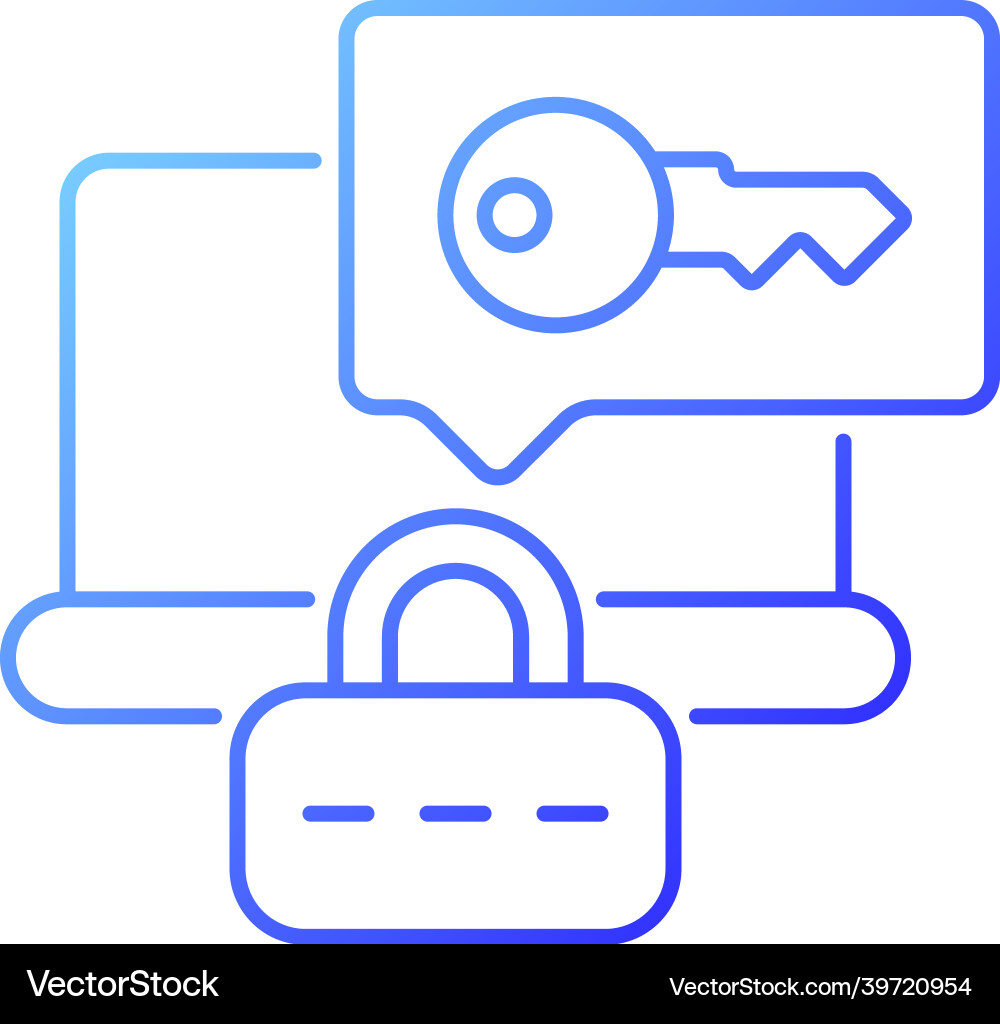 Laptop password requirement gradient linear icon Laptop password requirement gradient linear icon vector image