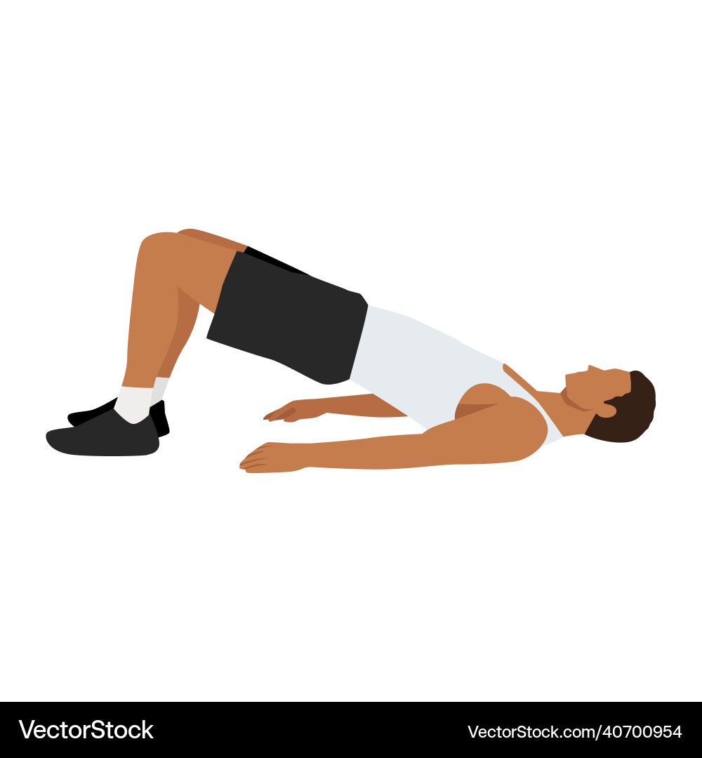 Man Performing Hamstring Walkout Vector Image