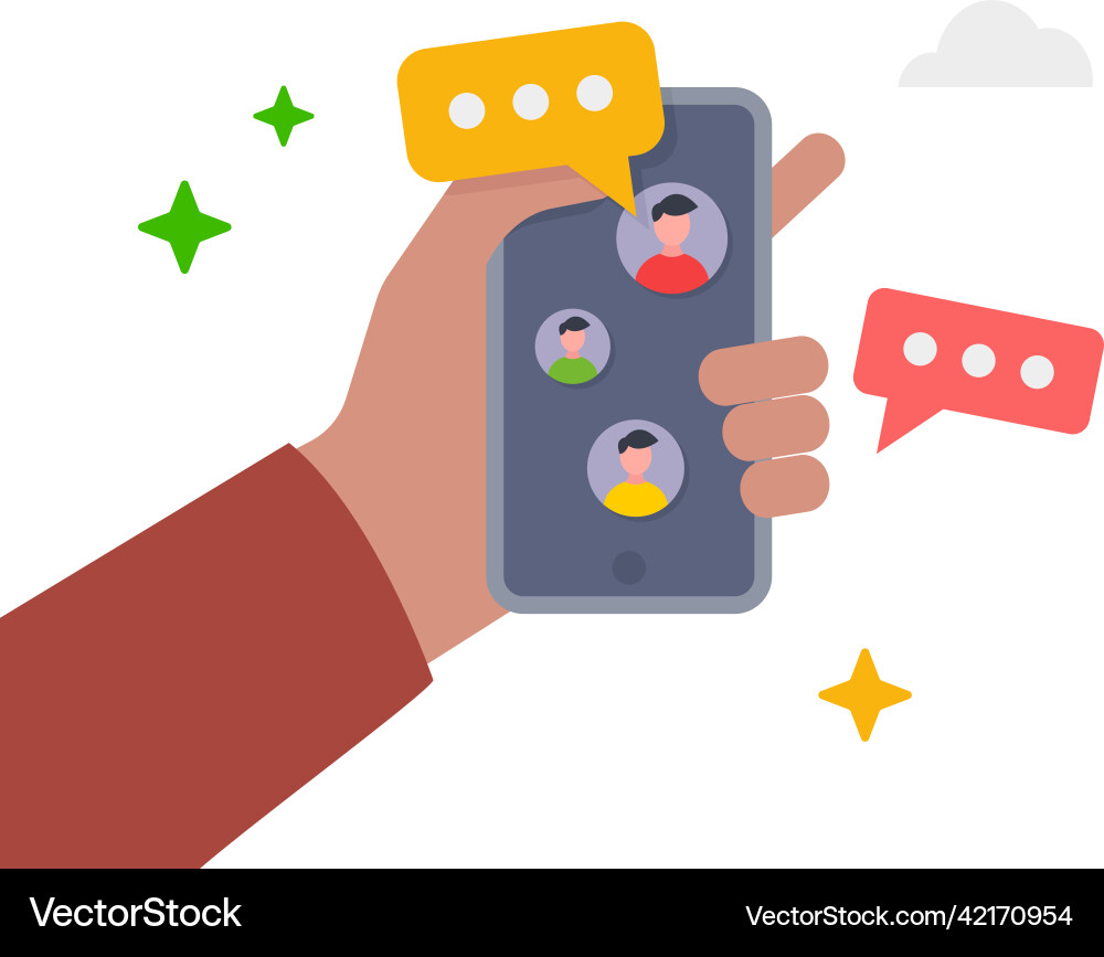 Messaging using chat app or social network Messaging using chat app or social network vector image