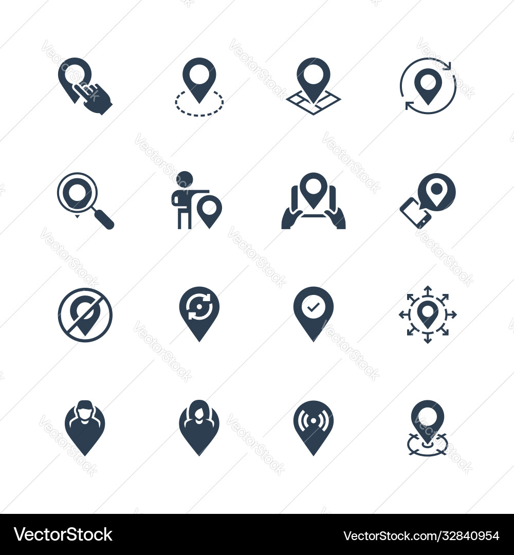 Navigation & Location Icons Vector Image