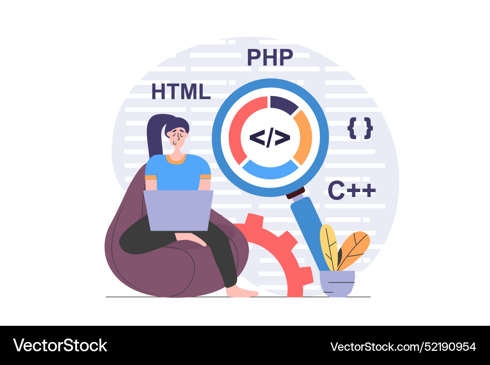 Programmers concept in modern flat design for web Programmers concept in modern flat design for web vector image